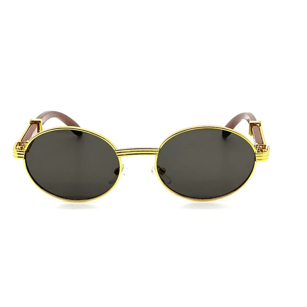 Men's Sunglasses Dark Lenses Wood Arms Vintage Style FASHION Classy 70's‎ 80's